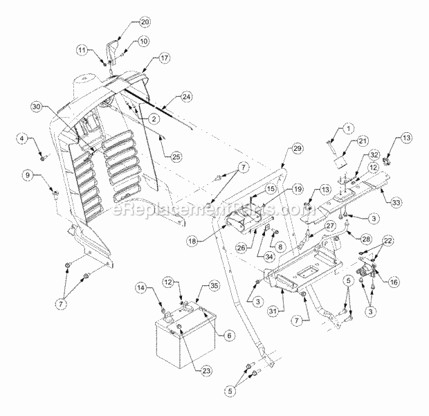 Dash Panel Diagram and Parts List for 1525 13A-221F100 Cub Cadet Lawn Tractor